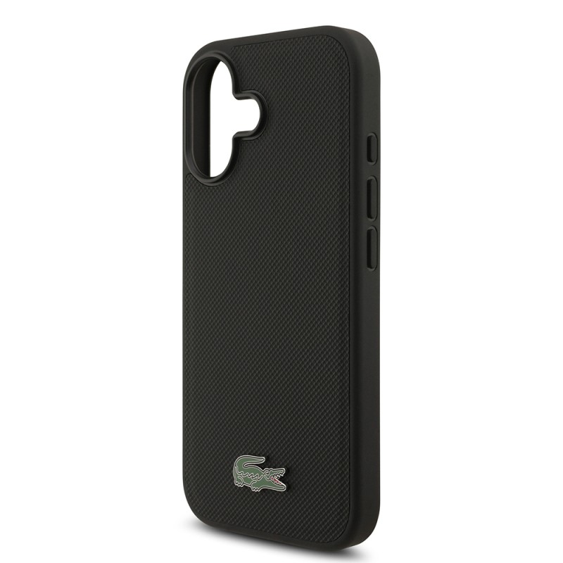 Apple iPhone 17 Kılıf Lacoste Orjinal Lisanslı M-safe Şarj Özellikli PU Pike Desenli Metal Logolu Kartlıklı Kapak - 36