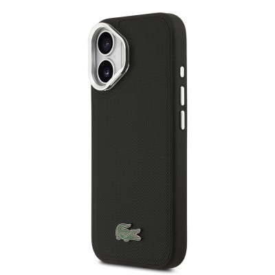 Apple iPhone 17 Kılıf Lacoste Orjinal Lisanslı M-safe Şarj Özellikli PU Pike Desenli Standlı Metal Logolu Kapak - 5