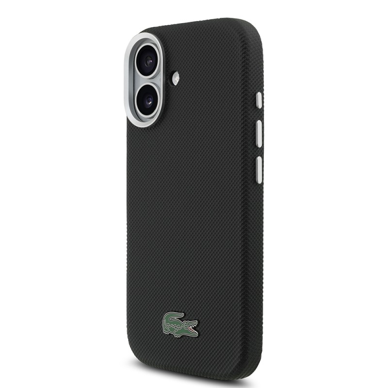 Apple iPhone 17 Kılıf Lacoste Orjinal Lisanslı M-Safe Şarj Özellikli PVC Pike Desenli Arka Yüzey İkonik Timsah Dokuma Logolu Kapak - 2