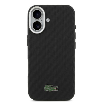 Apple iPhone 17 Kılıf Lacoste Orjinal Lisanslı M-Safe Şarj Özellikli PVC Pike Desenli Arka Yüzey İkonik Timsah Dokuma Logolu Kapak - 3