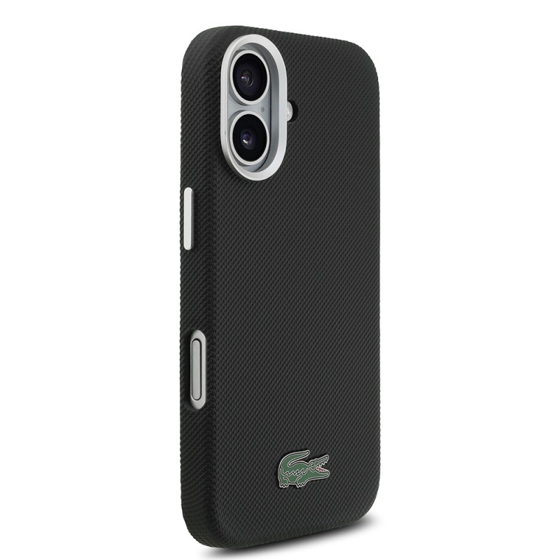 Apple iPhone 17 Kılıf Lacoste Orjinal Lisanslı M-Safe Şarj Özellikli PVC Pike Desenli Arka Yüzey İkonik Timsah Dokuma Logolu Kapak - 4
