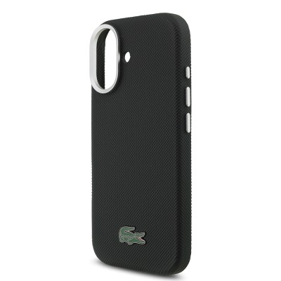 Apple iPhone 17 Kılıf Lacoste Orjinal Lisanslı M-Safe Şarj Özellikli PVC Pike Desenli Arka Yüzey İkonik Timsah Dokuma Logolu Kapak - 6
