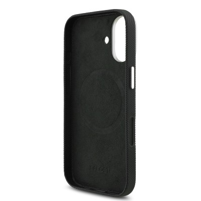 Apple iPhone 17 Kılıf Lacoste Orjinal Lisanslı M-Safe Şarj Özellikli PVC Pike Desenli Arka Yüzey İkonik Timsah Dokuma Logolu Kapak - 7
