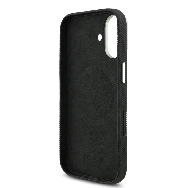 Apple iPhone 17 Kılıf Lacoste Orjinal Lisanslı M-Safe Şarj Özellikli PVC Pike Desenli Arka Yüzey İkonik Timsah Dokuma Logolu Kapak - 7
