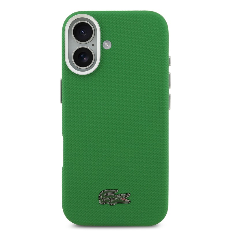 Apple iPhone 17 Kılıf Lacoste Orjinal Lisanslı M-Safe Şarj Özellikli PVC Pike Desenli Arka Yüzey İkonik Timsah Dokuma Logolu Kapak - 11