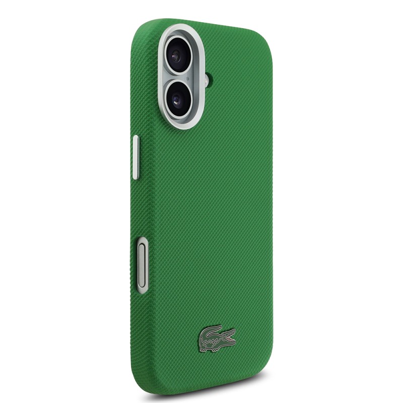 Apple iPhone 17 Kılıf Lacoste Orjinal Lisanslı M-Safe Şarj Özellikli PVC Pike Desenli Arka Yüzey İkonik Timsah Dokuma Logolu Kapak - 12