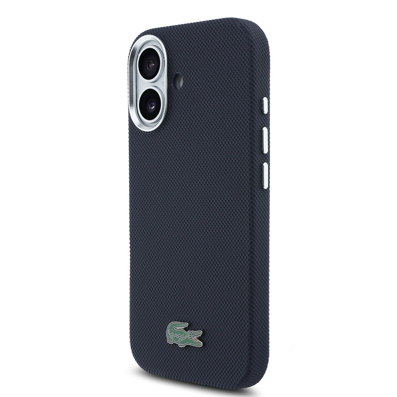 Apple iPhone 17 Kılıf Lacoste Orjinal Lisanslı M-Safe Şarj Özellikli PVC Pike Desenli Arka Yüzey İkonik Timsah Dokuma Logolu Kapak - 18