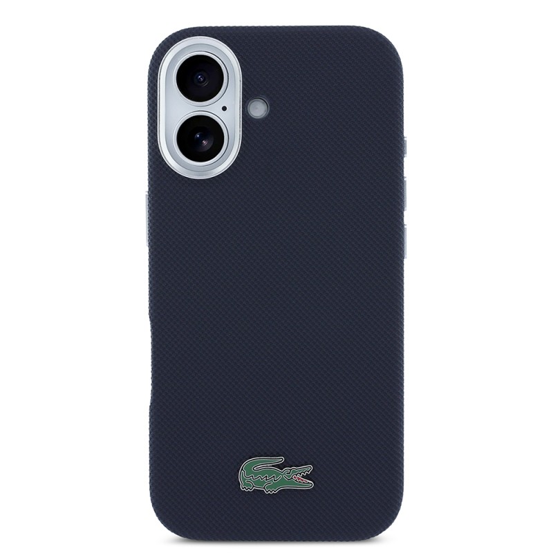 Apple iPhone 17 Kılıf Lacoste Orjinal Lisanslı M-Safe Şarj Özellikli PVC Pike Desenli Arka Yüzey İkonik Timsah Dokuma Logolu Kapak - 19