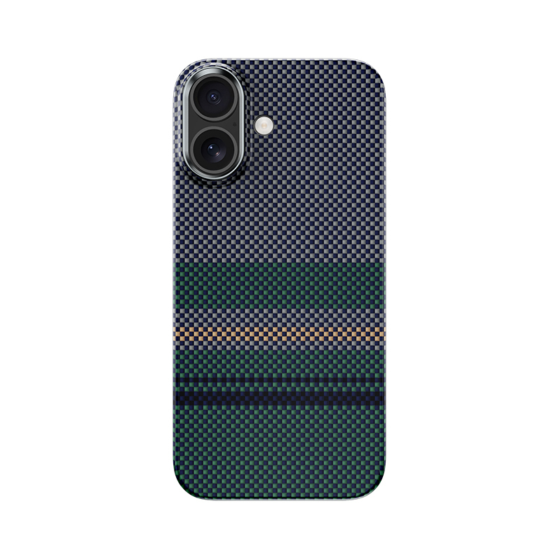 Apple iPhone 17 Kılıf M-safe Şarj Özellikli Karbon Fiber Tasarımlı Benks Aurora ArmorAir Kevlar Kapak - Siyah