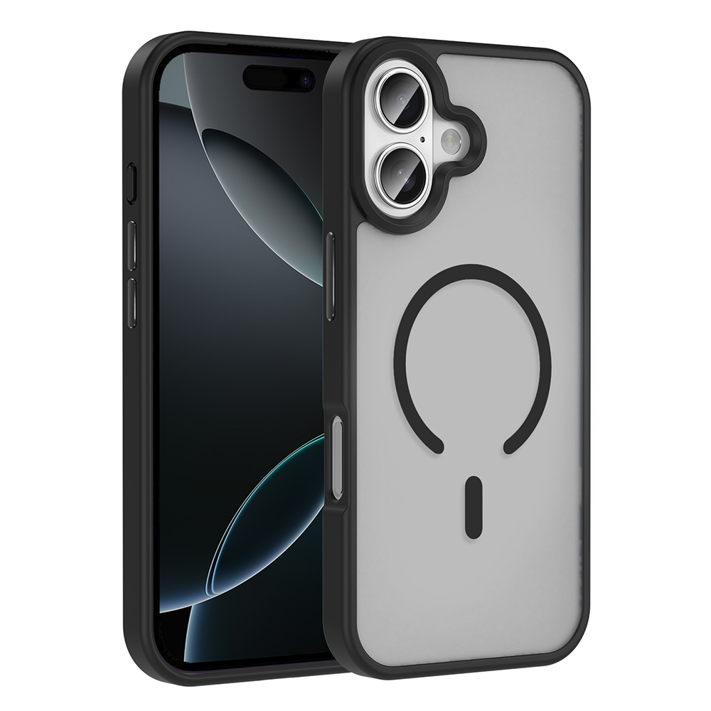 iPhone 17 Kılıf M-safe Şarj Özellikli Mat Arka Yüzey NXXA Sio Kapak - Siyah