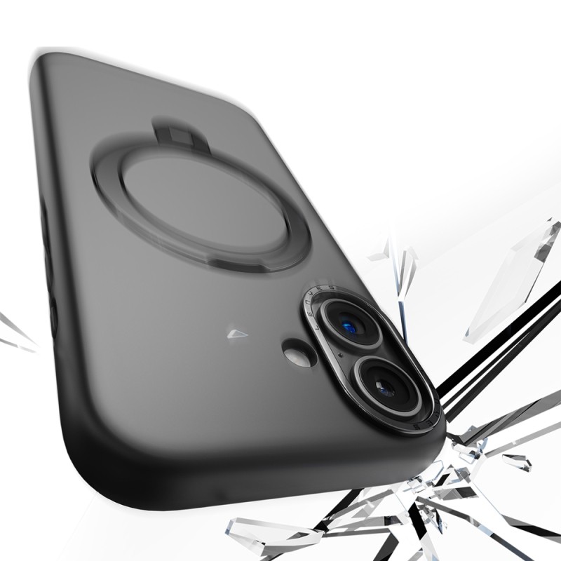 Apple iPhone 17 Kılıf M-safe Şarj Özellikli Metal Standlı Sıvı Silikon Lenyes CK223 Kapak - 6