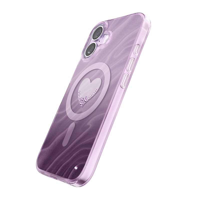 Apple iPhone 17 Kılıf M-Safe Şarj Özellikli Orjinal Swarovski Taşlı Zore Paris Rovix Sert PC Kapak - 5