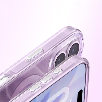 Apple iPhone 17 Kılıf M-Safe Şarj Özellikli Orjinal Swarovski Taşlı Zore Paris Rovix Sert PC Kapak - 10