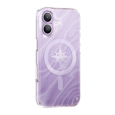 Apple iPhone 17 Kılıf M-Safe Şarj Özellikli Orjinal Swarovski Taşlı Zore Paris Rovix Sert PC Kapak - 3