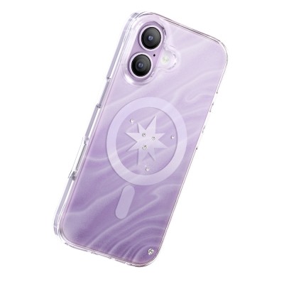 Apple iPhone 17 Kılıf M-Safe Şarj Özellikli Orjinal Swarovski Taşlı Zore Paris Rovix Sert PC Kapak - 20