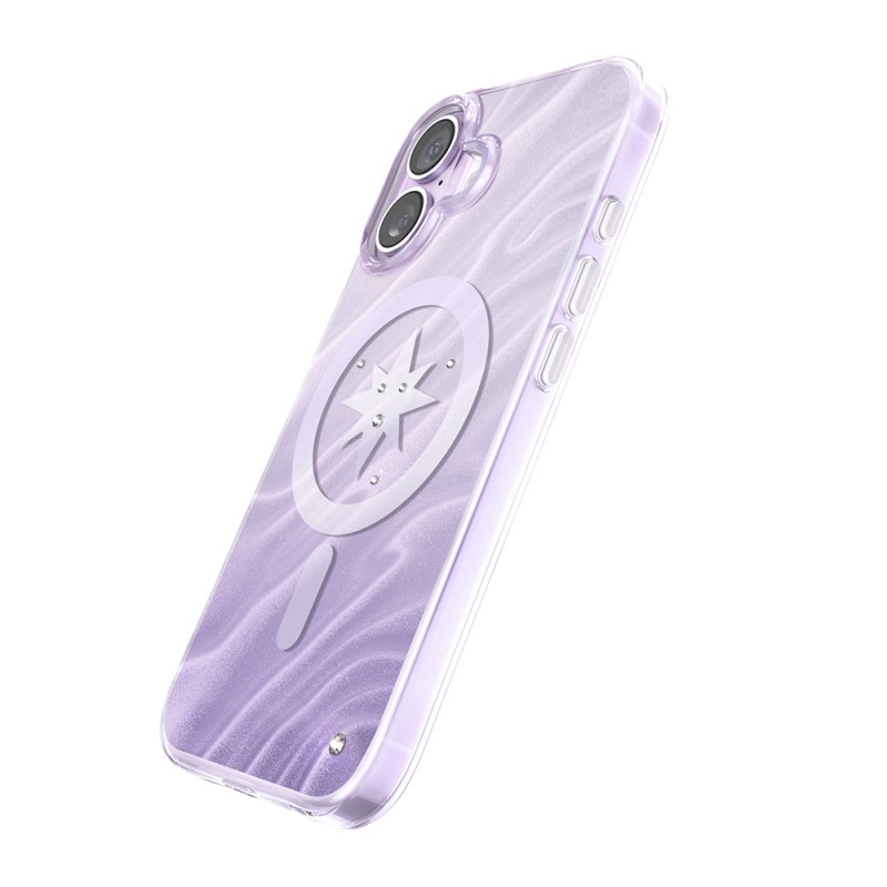 Apple iPhone 17 Kılıf M-Safe Şarj Özellikli Orjinal Swarovski Taşlı Zore Paris Rovix Sert PC Kapak - 21