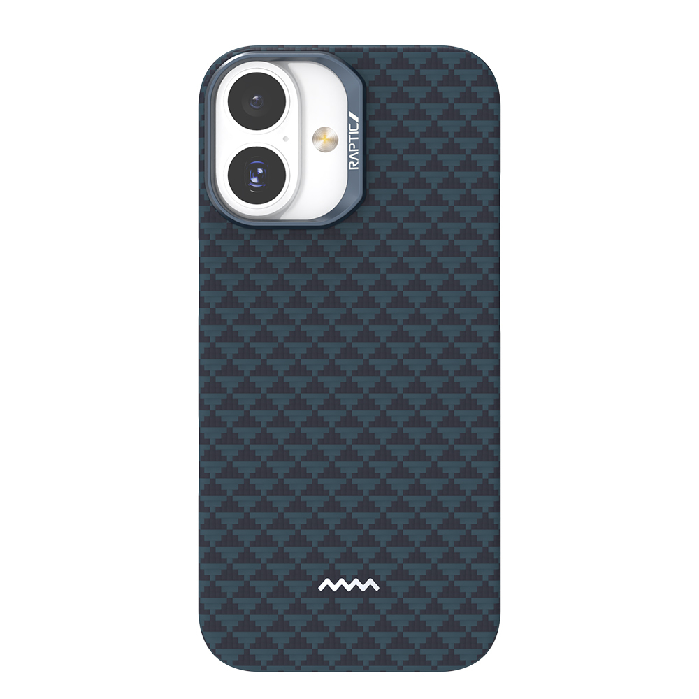 Apple iPhone 17 Kılıf M-safe Şarj Özellikli Raptic Aramid Skin Origin Serisi Kapak - Lacivert