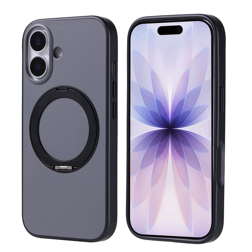 iPhone 17 Kılıf M-Safe Şarj Özellikli Standlı NXXA Proton Silikon Kapak - Siyah