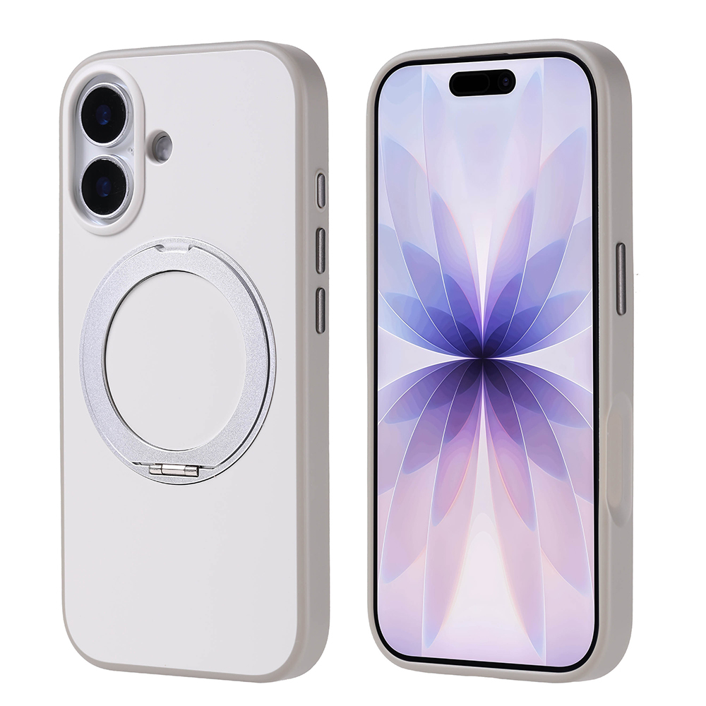 iPhone 17 Kılıf M-Safe Şarj Özellikli Standlı NXXA Proton Silikon Kapak - Gri