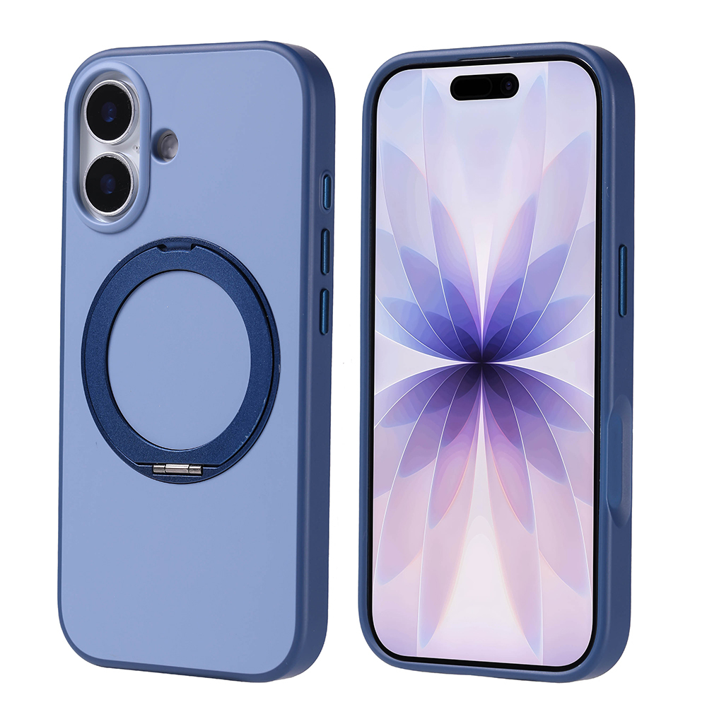 iPhone 17 Kılıf M-Safe Şarj Özellikli Standlı NXXA Proton Silikon Kapak - Lacivert