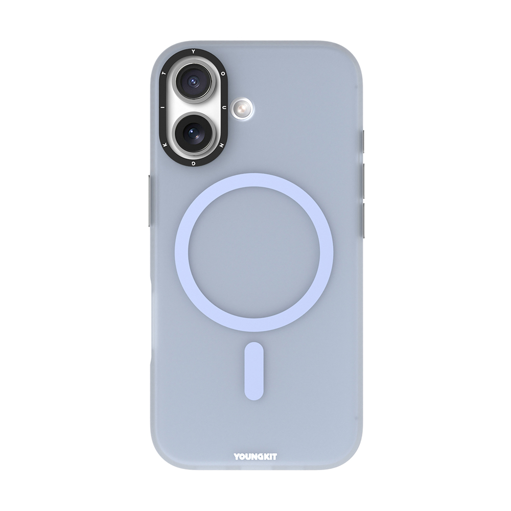 Apple iPhone 17 Kılıf M-safe Şarj Özellikli Youngkit Hidden Sand Serisi Kapak - Mavi