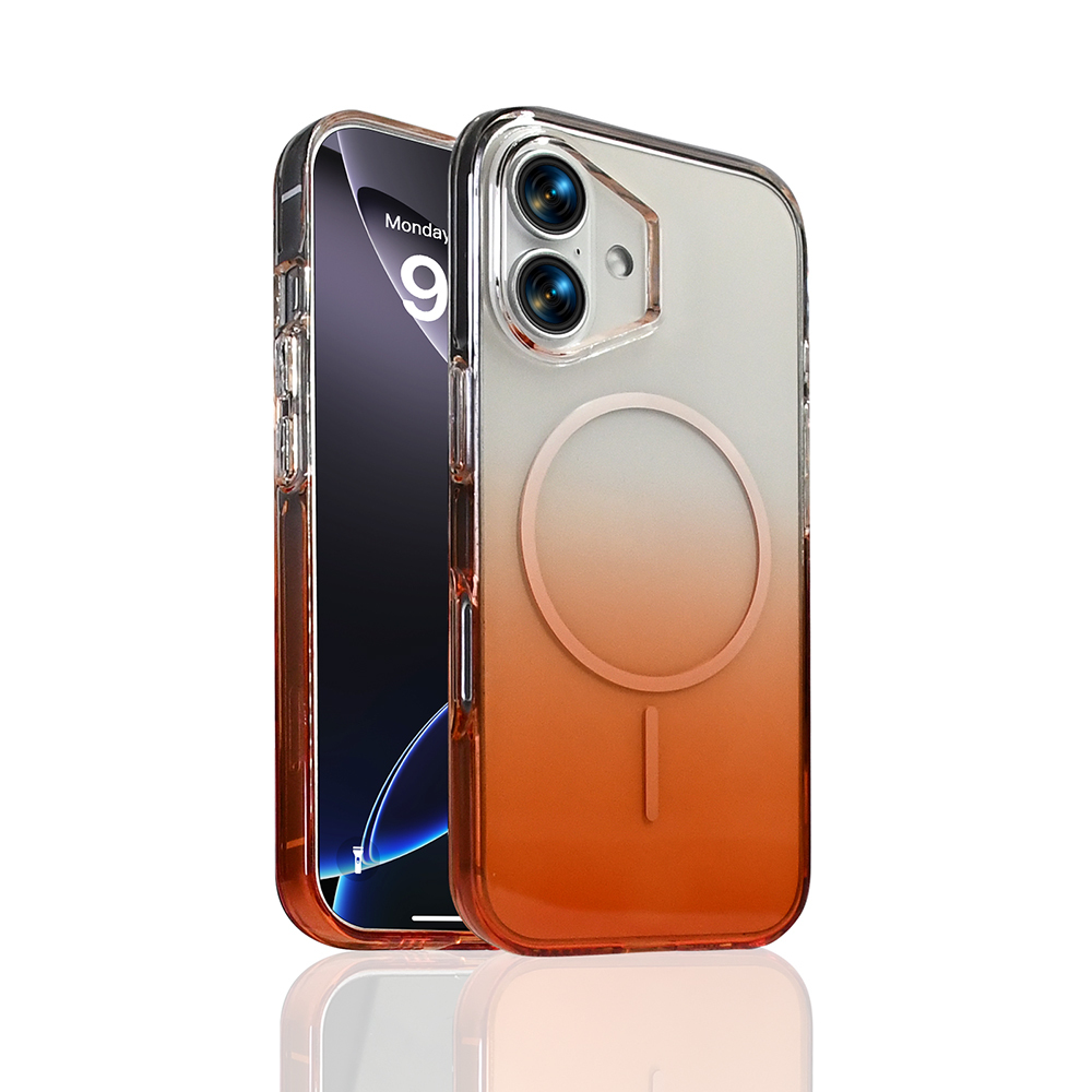 iPhone 17 Kılıf M-Safe Şarj Özellikli Zore Septik Silikon Kapak - Turuncu