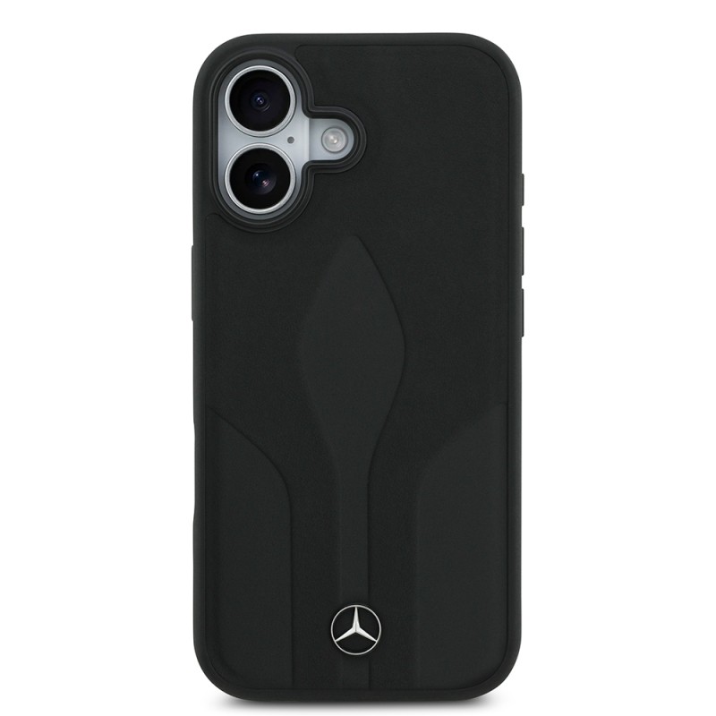 Apple iPhone 17 Kılıf Mercedes Benz Orjinal Lisanslı M-safe Şarj Özellikli Dokulu Desenli Deri Kapak - 5