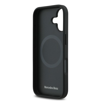 Apple iPhone 17 Kılıf Mercedes Benz Orjinal Lisanslı M-safe Şarj Özellikli Dokulu Desenli Deri Kapak - 9