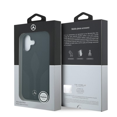 Apple iPhone 17 Kılıf Mercedes Benz Orjinal Lisanslı M-safe Şarj Özellikli Dokulu Desenli Deri Kapak - 10