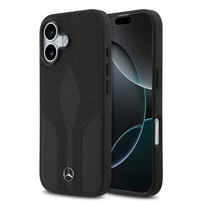 Apple iPhone 17 Kılıf Mercedes Benz Orjinal Lisanslı M-safe Şarj Özellikli Dokulu Desenli Deri Kapak - 2