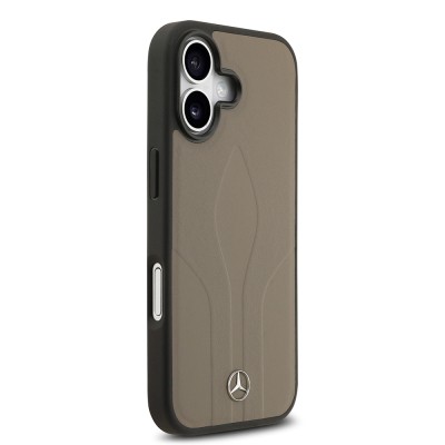 Apple iPhone 17 Kılıf Mercedes Benz Orjinal Lisanslı M-safe Şarj Özellikli Dokulu Desenli Deri Kapak - 13
