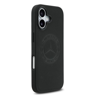 Apple iPhone 17 Kılıf Mercedes Benz Orjinal Lisanslı M-safe Şarj Özellikli Hakiki Deri Nostaljik Yıldız Dizayn Kapak - 6