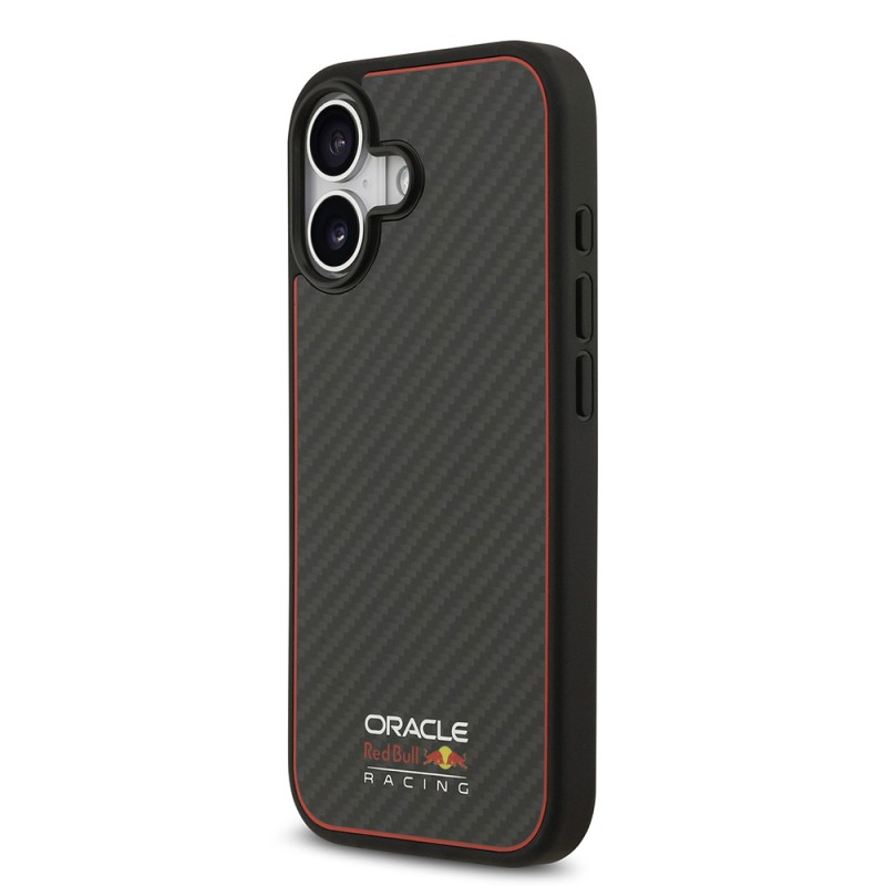 Apple iPhone 17 Kılıf Redbull Orjinal Lisanslı M-safe Şarj Özellikli Karbon Fiber Parlayan Logolu Kapak - 5