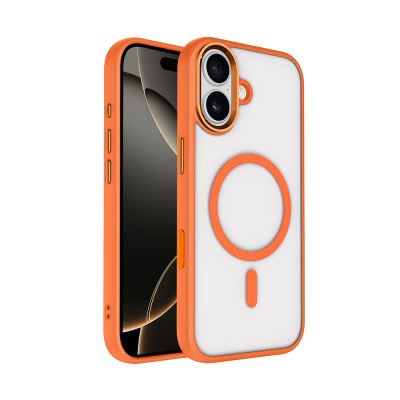 Apple iPhone 17 Kılıf Wireless Şarj Özellikli Zore Krom M-safe Silikon Kapak - Zore