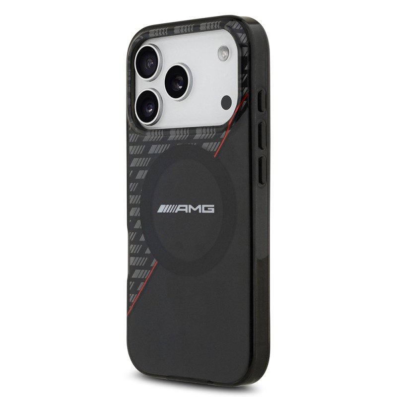 Apple iPhone 17 Pro Case AMG Original Licensed M-Safe Charging Feature Dual Layer Red Cross Striped Cover - 4