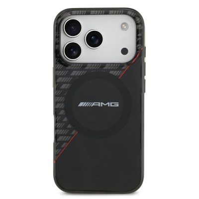 Apple iPhone 17 Pro Case AMG Original Licensed M-Safe Charging Feature Dual Layer Red Cross Striped Cover - 3
