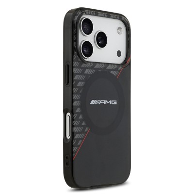 Apple iPhone 17 Pro Case AMG Original Licensed M-Safe Charging Feature Dual Layer Red Cross Striped Cover - 5