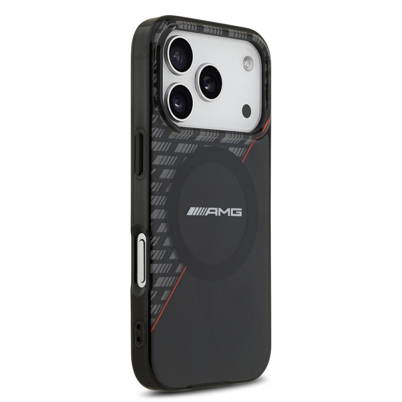 Apple iPhone 17 Pro Case AMG Original Licensed M-Safe Charging Feature Dual Layer Red Cross Striped Cover - 5