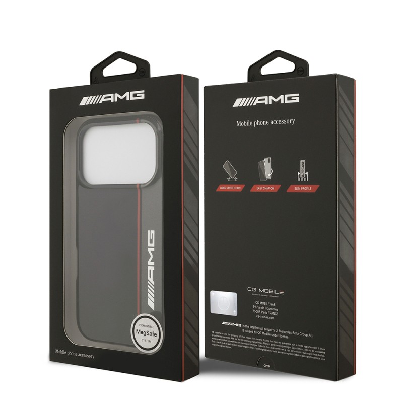 Apple iPhone 17 Pro Case AMG Original Licensed M-Safe Charging Feature IML Print Logo Double Layer Bow Lines Cover - 9