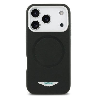 Apple iPhone 17 Pro Case Aston Martin Original Licensed M-Safe Charging Feature Metal Logo PU Leather Cover - 4