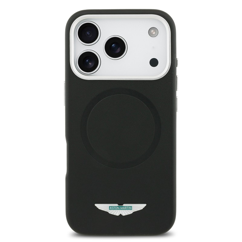 Apple iPhone 17 Pro Case Aston Martin Original Licensed M-Safe Charging Feature Metal Logo PU Leather Cover - 4