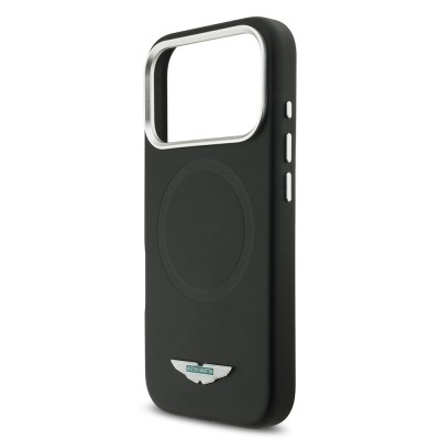 Apple iPhone 17 Pro Case Aston Martin Original Licensed M-Safe Charging Feature Metal Logo PU Leather Cover - 7