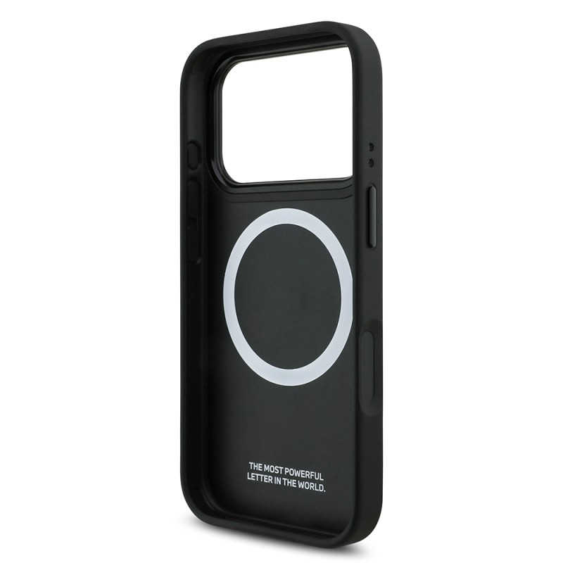 Apple iPhone 17 Pro Case BMW Original Licensed M-Safe Charging Feature M Logo Three Stripe Perforated Leather Cover - 9