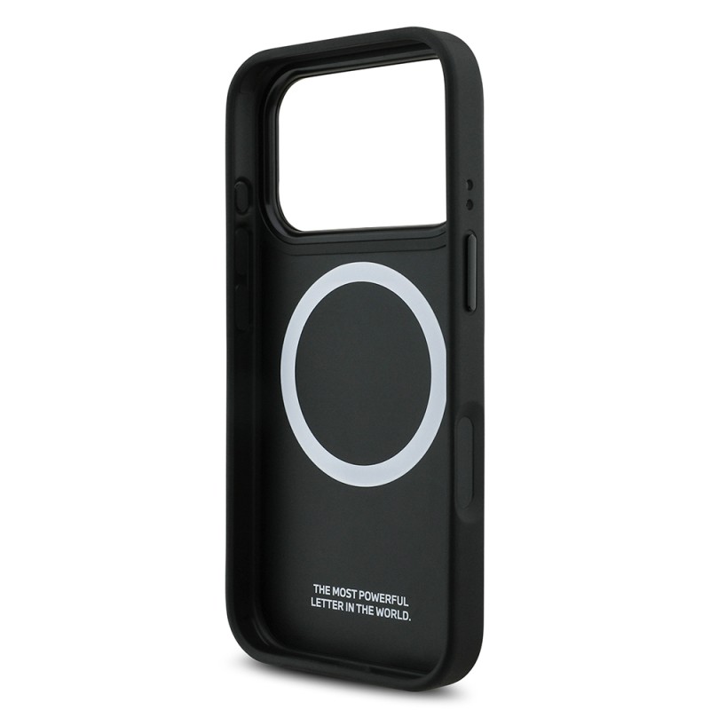Apple iPhone 17 Pro Case BMW Original Licensed M-Safe Charging Feature M Logo Three Stripe Perforated Leather Cover - 15