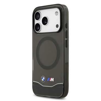 Apple iPhone 17 Pro Case BMW Original Licensed M-Safe Charging Feature Metal Button Design Transparent M Design Cover - 3