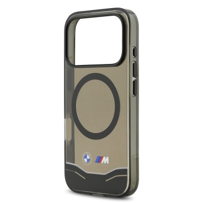 Apple iPhone 17 Pro Case BMW Original Licensed M-Safe Charging Feature Metal Button Design Transparent M Design Cover - 7