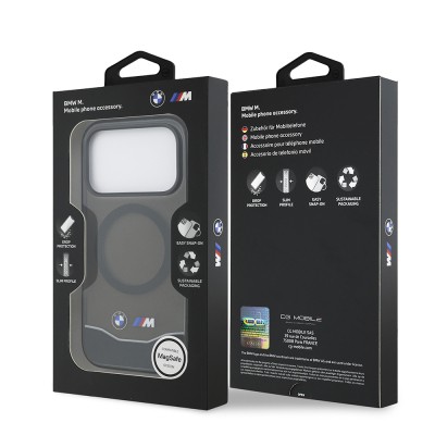 Apple iPhone 17 Pro Case BMW Original Licensed M-Safe Charging Feature Metal Button Design Transparent M Design Cover - 9