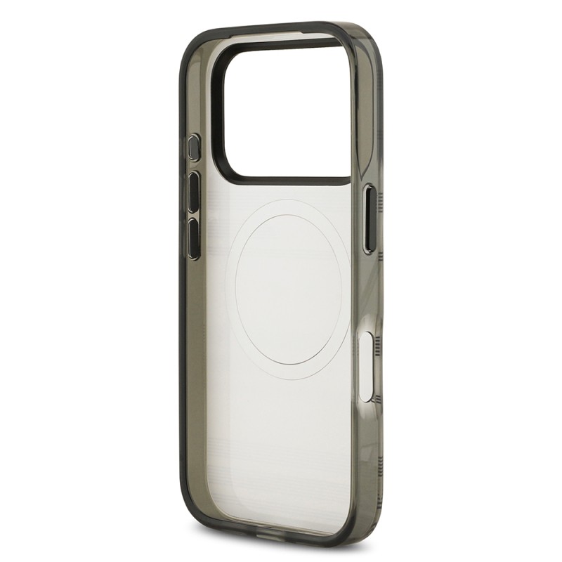 Apple iPhone 17 Pro Case BMW Original Licensed M-Safe Charging Feature Metal Camera Button Horizontal Stripe M Design Cover - 17