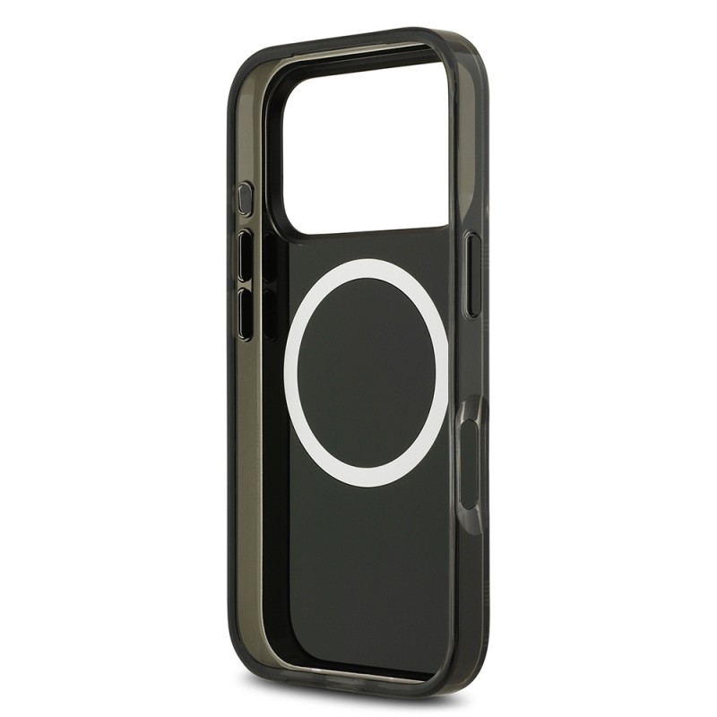 Apple iPhone 17 Pro Case BMW Original Licensed M-Safe Charging Feature Metal Camera Button Horizontal Stripe M Design Cover - 24