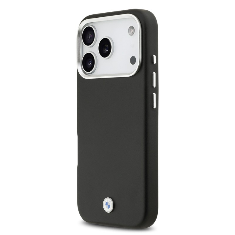 Apple iPhone 17 Pro Case BMW Original Licensed M-Safe Charging Feature Metal Logo Full Cover Leather Cover - 6